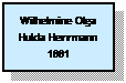 Text Box: Wilhelmine Olga Hulda Herrmann 1881
